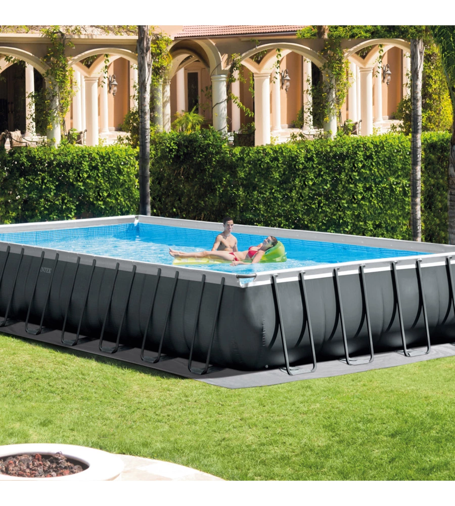Piscina fuori terra con struttura rettangolare intex "ultra xtr frame" antracite 975x488x132cm - cod. 26374np